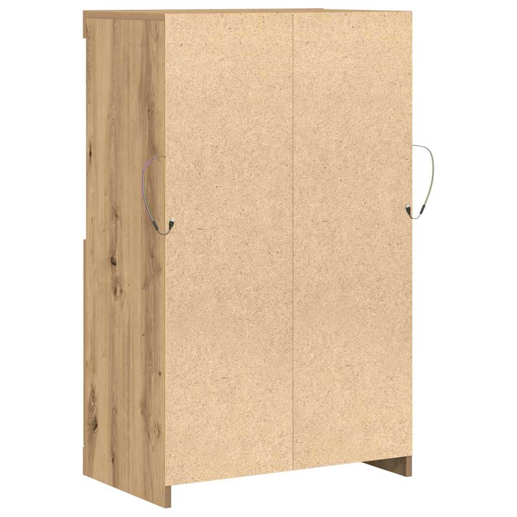 LED-Sideboard Braun 60 x 37 x 100 cm Holzwerkstoff