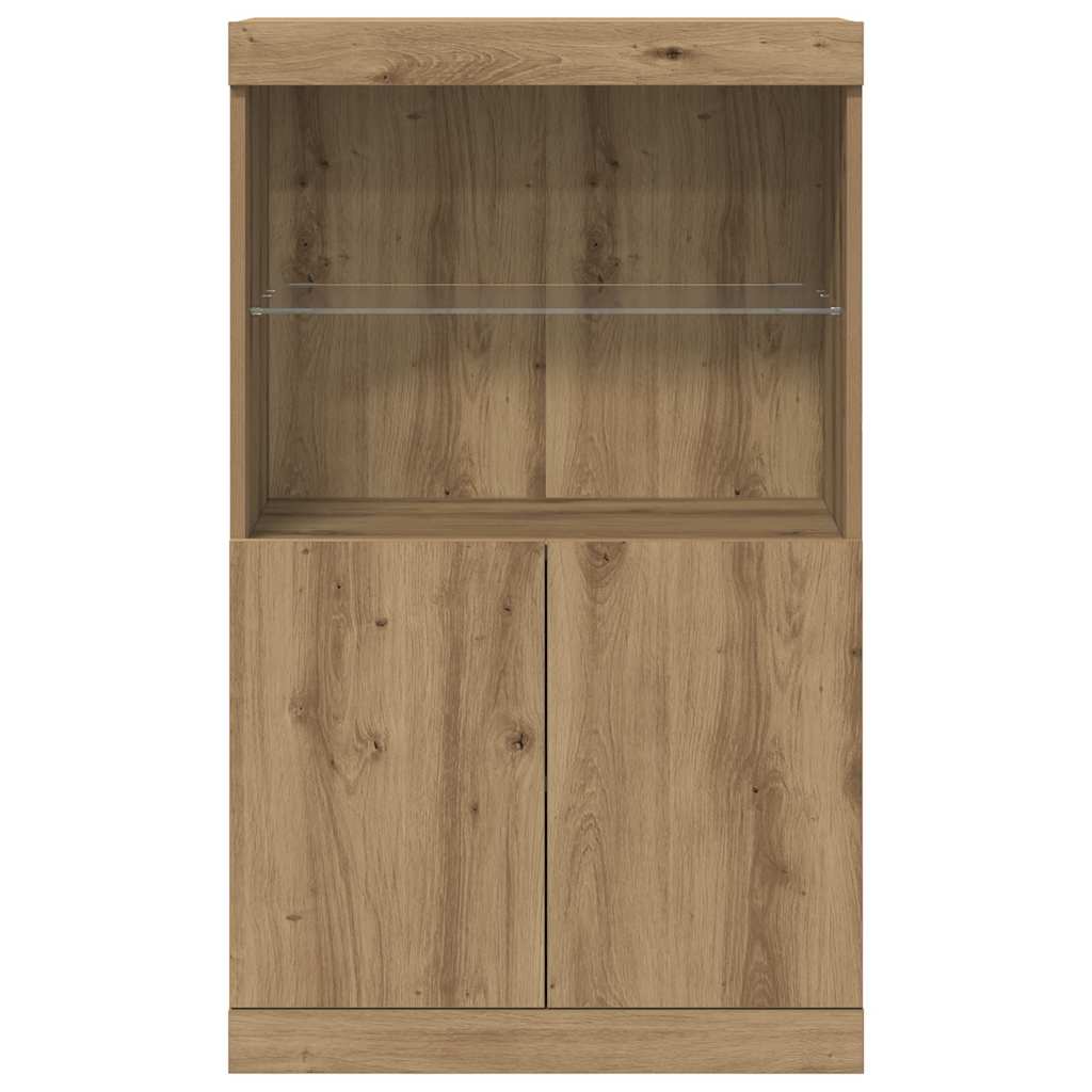 LED-Sideboard Braun 60 x 37 x 100 cm Holzwerkstoff