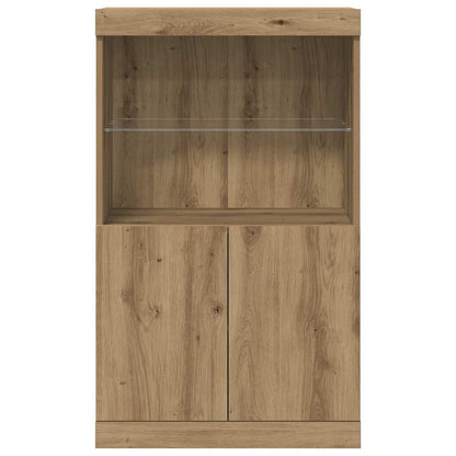 LED-Sideboard Braun 60 x 37 x 100 cm Holzwerkstoff