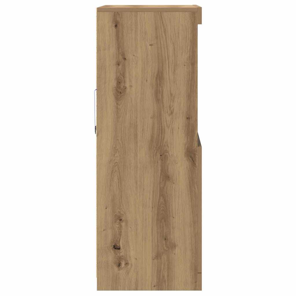 LED-Sideboard Braun 60 x 37 x 100 cm Holzwerkstoff