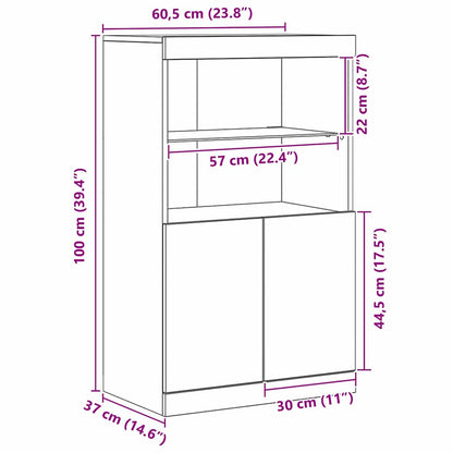LED-Sideboard Braun 60 x 37 x 100 cm Holzwerkstoff