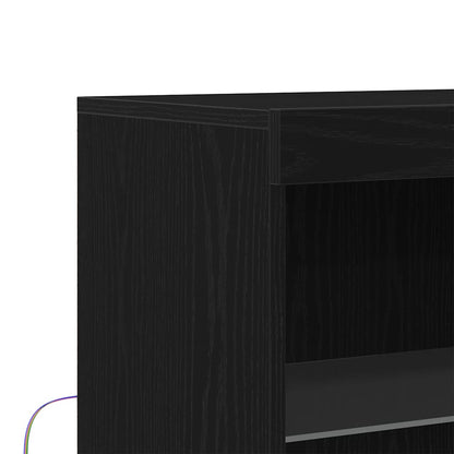 LED-Sideboard Schwarz 60 x 37 x 100 cm Holzwerkstoff