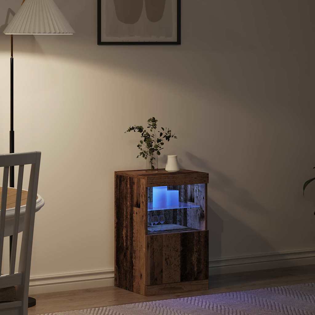 LED-Sideboard Altholz 41 x 37 x 67 cm Holzwerkstoff