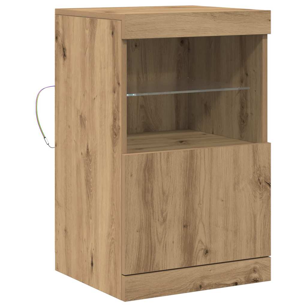 LED-Sideboard Artisan-Eiche 41 x 37 x 67 cm Holzwerkstoff