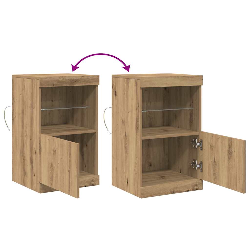LED-Sideboard Artisan-Eiche 41 x 37 x 67 cm Holzwerkstoff
