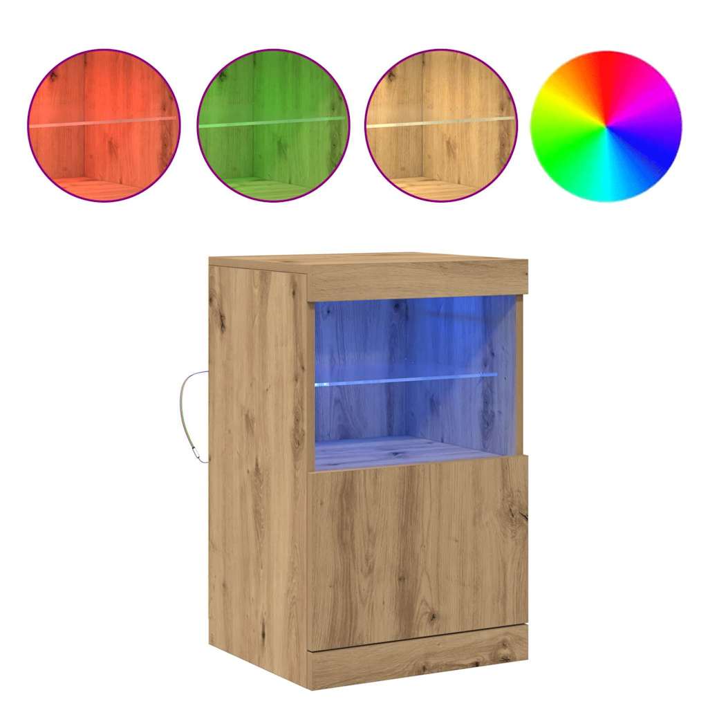 LED-Sideboard Artisan-Eiche 41 x 37 x 67 cm Holzwerkstoff