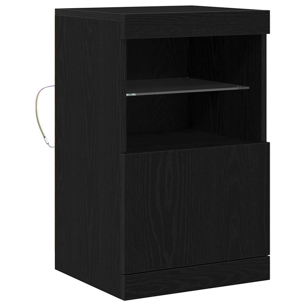 LED-Sideboard Schwarz Eichen-Optik 41 x 37 x 67 cm