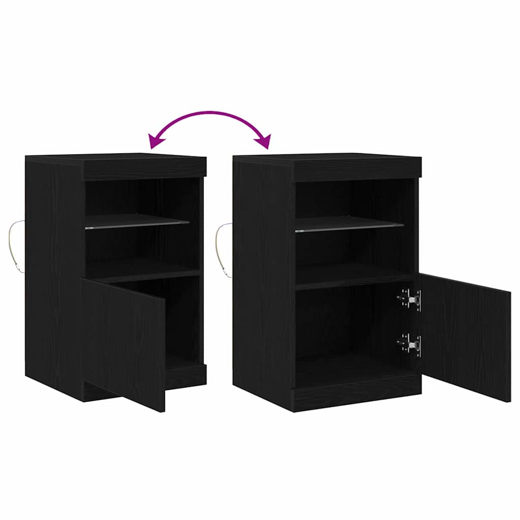 LED-Sideboard Schwarz Eichen-Optik 41 x 37 x 67 cm