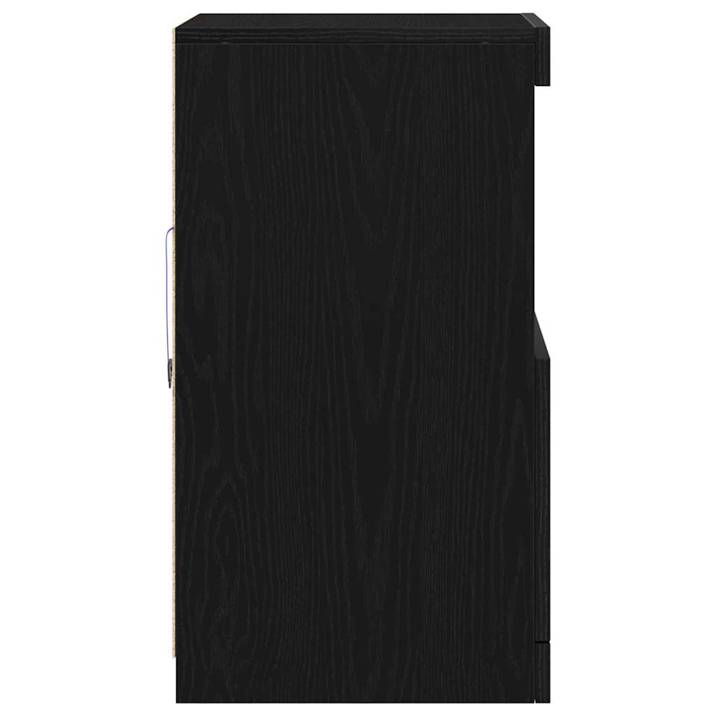 LED-Sideboard Schwarz Eichen-Optik 41 x 37 x 67 cm
