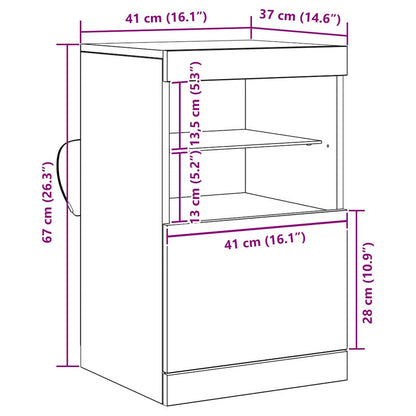 LED-Sideboard Schwarz Eichen-Optik 41 x 37 x 67 cm