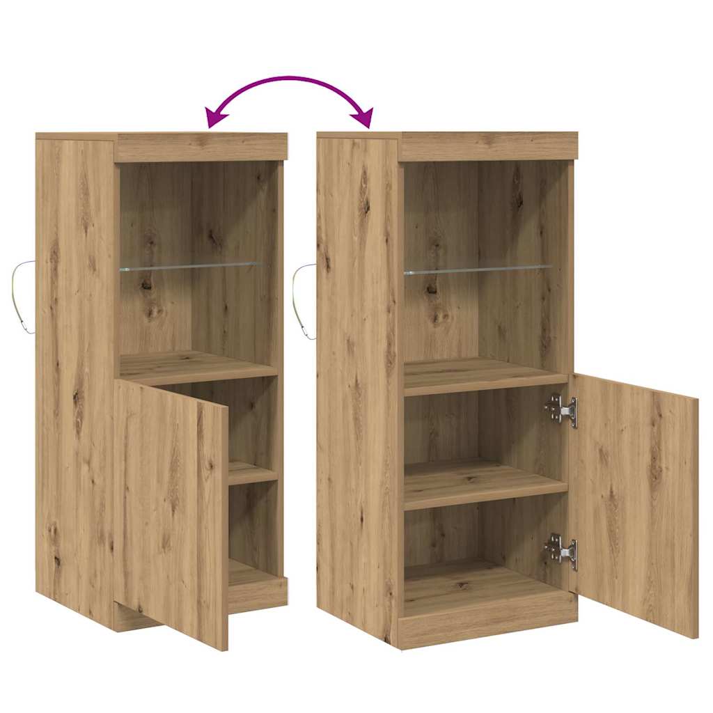 LED-Sideboard Artisan-Eiche 41 x 37 x 100 cm Holzwerkstoff
