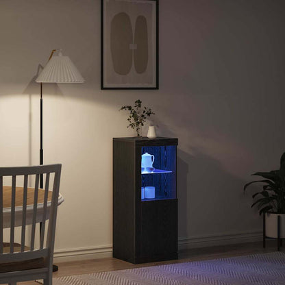 LED-Sideboard Schwarz Eichen-Optik 41 x 37 x 100 cm