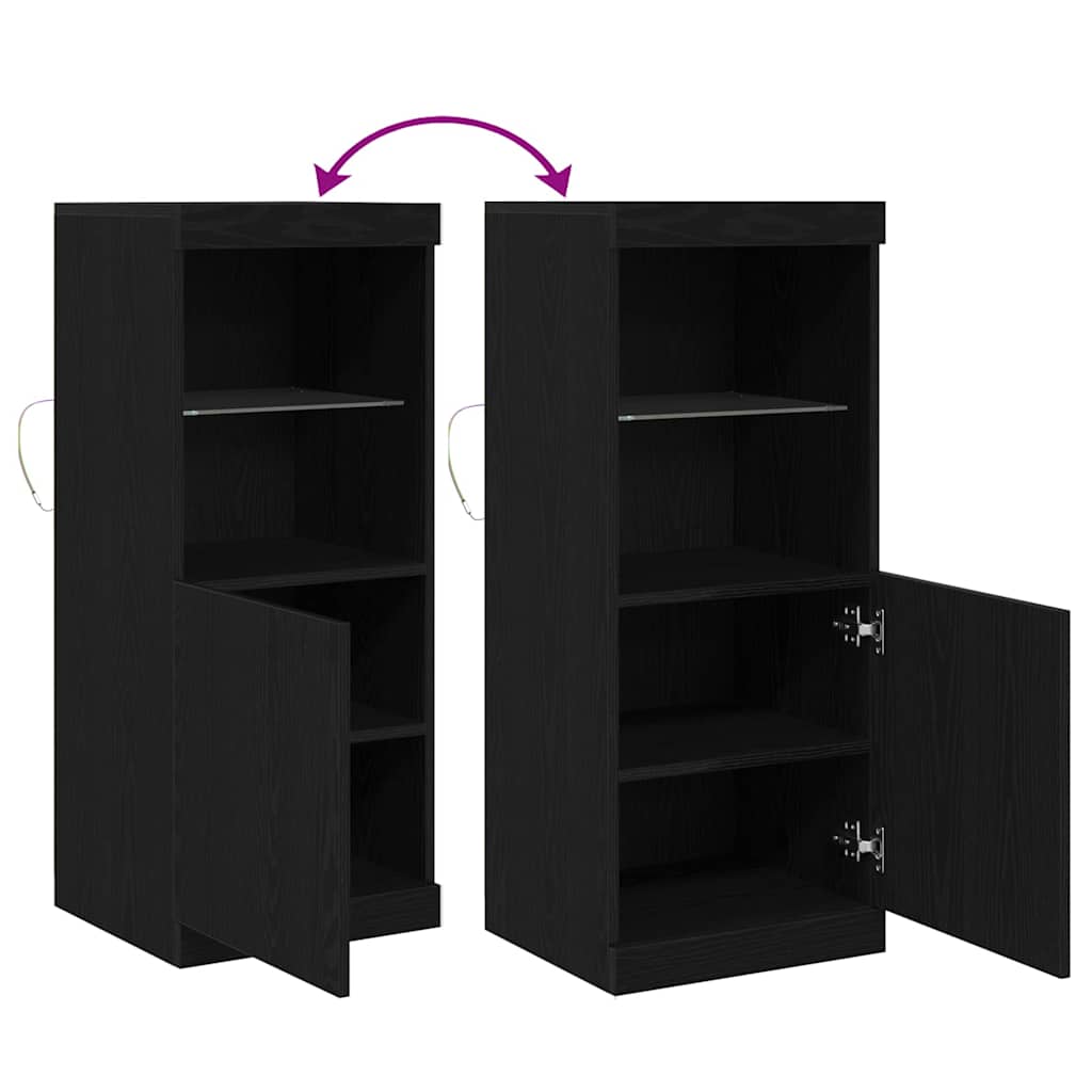 LED-Sideboard Schwarz Eichen-Optik 41 x 37 x 100 cm