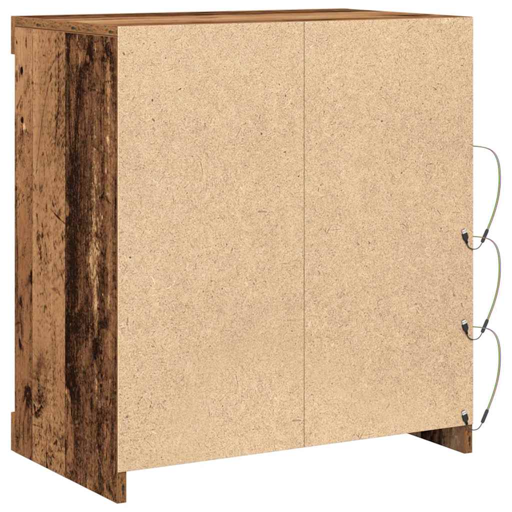 LED-Sideboard Altholz 60,5 x 37 x 67 cm Holzwerkstoff