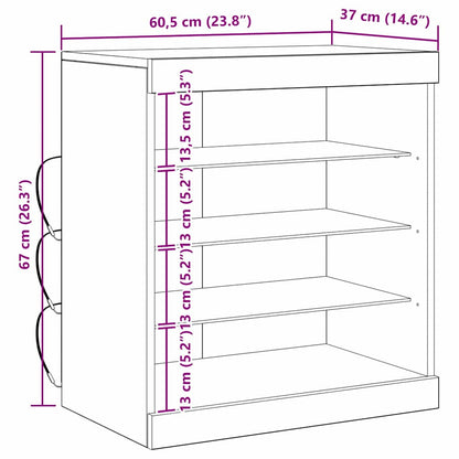 LED-Sideboard Altholz 60,5 x 37 x 67 cm Holzwerkstoff