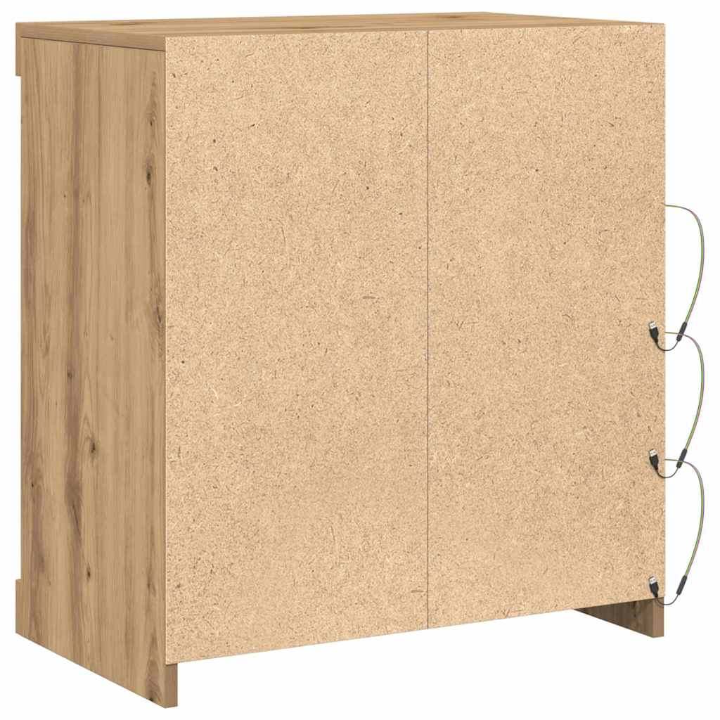LED-Sideboard Artisan-Eiche 60,5 x 37 x 67 cm Holzwerkstoff