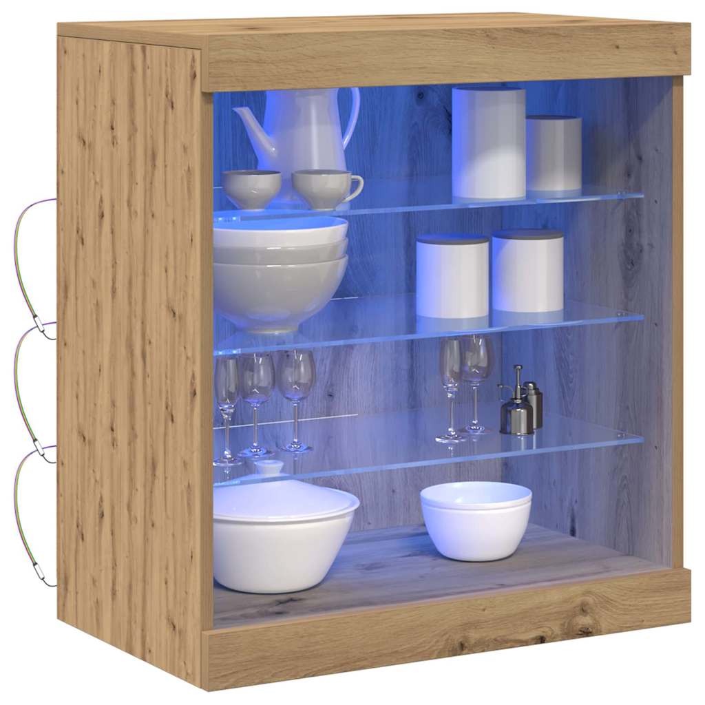 LED-Sideboard Artisan-Eiche 60,5 x 37 x 67 cm Holzwerkstoff