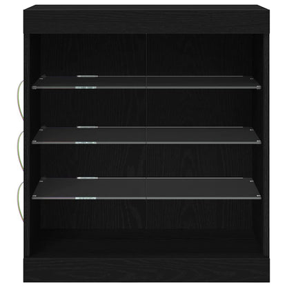 LED-Sideboard Schwarz Eichen-Optik 60,5 x 37 x 67 cm