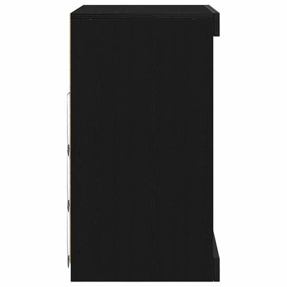 LED-Sideboard Schwarz Eichen-Optik 60,5 x 37 x 67 cm