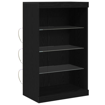 LED-Sideboard Schwarz Eichen-Optik 60,5 x 37 x 100 cm