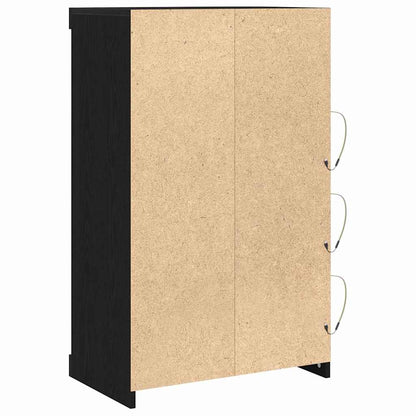 LED-Sideboard Schwarz Eichen-Optik 60,5 x 37 x 100 cm