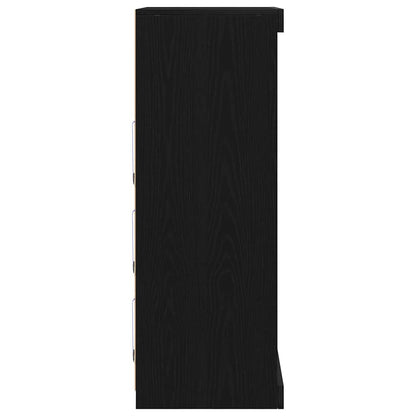 LED-Sideboard Schwarz Eichen-Optik 60,5 x 37 x 100 cm