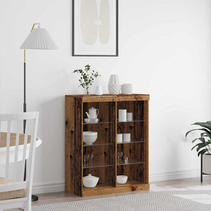 LED-Sideboard Altholz 81 x 37 x 100 cm Holzwerkstoff