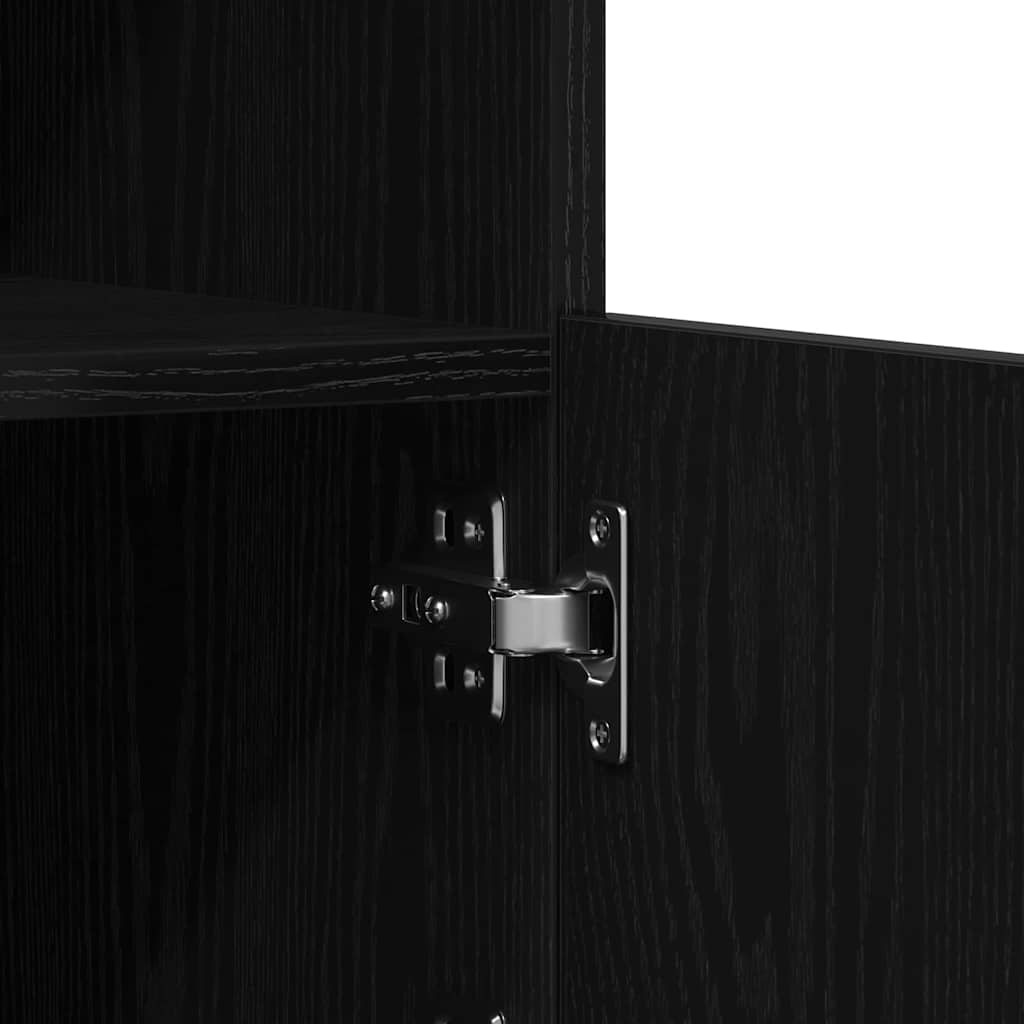 LED-Sideboard Schwarze Eiche 81 x 37 x 100 cm Holzwerkstoff