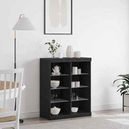 LED-Sideboard Schwarze Eiche 81 x 37 x 100 cm Holzwerkstoff