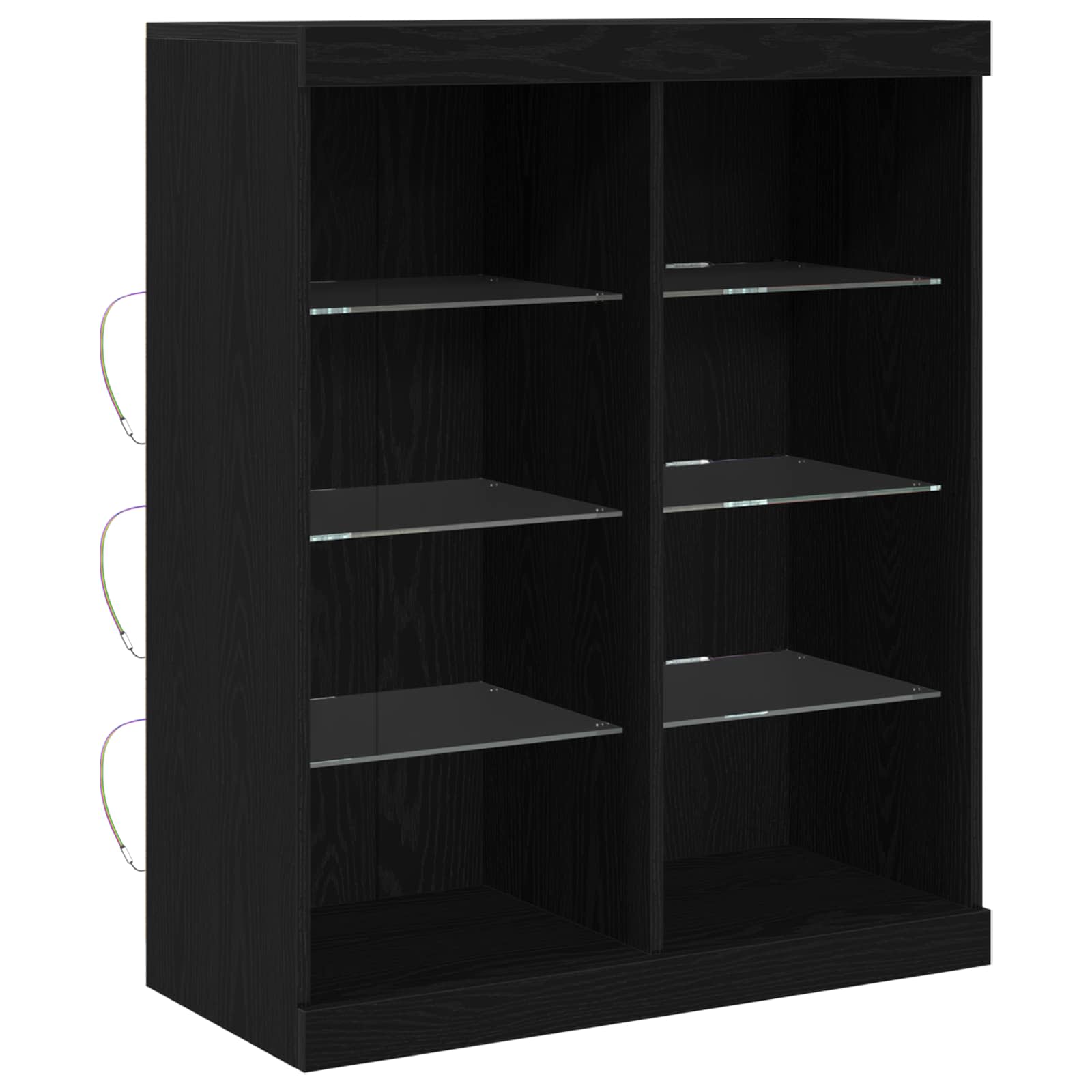 LED-Sideboard Schwarze Eiche 81 x 37 x 100 cm Holzwerkstoff