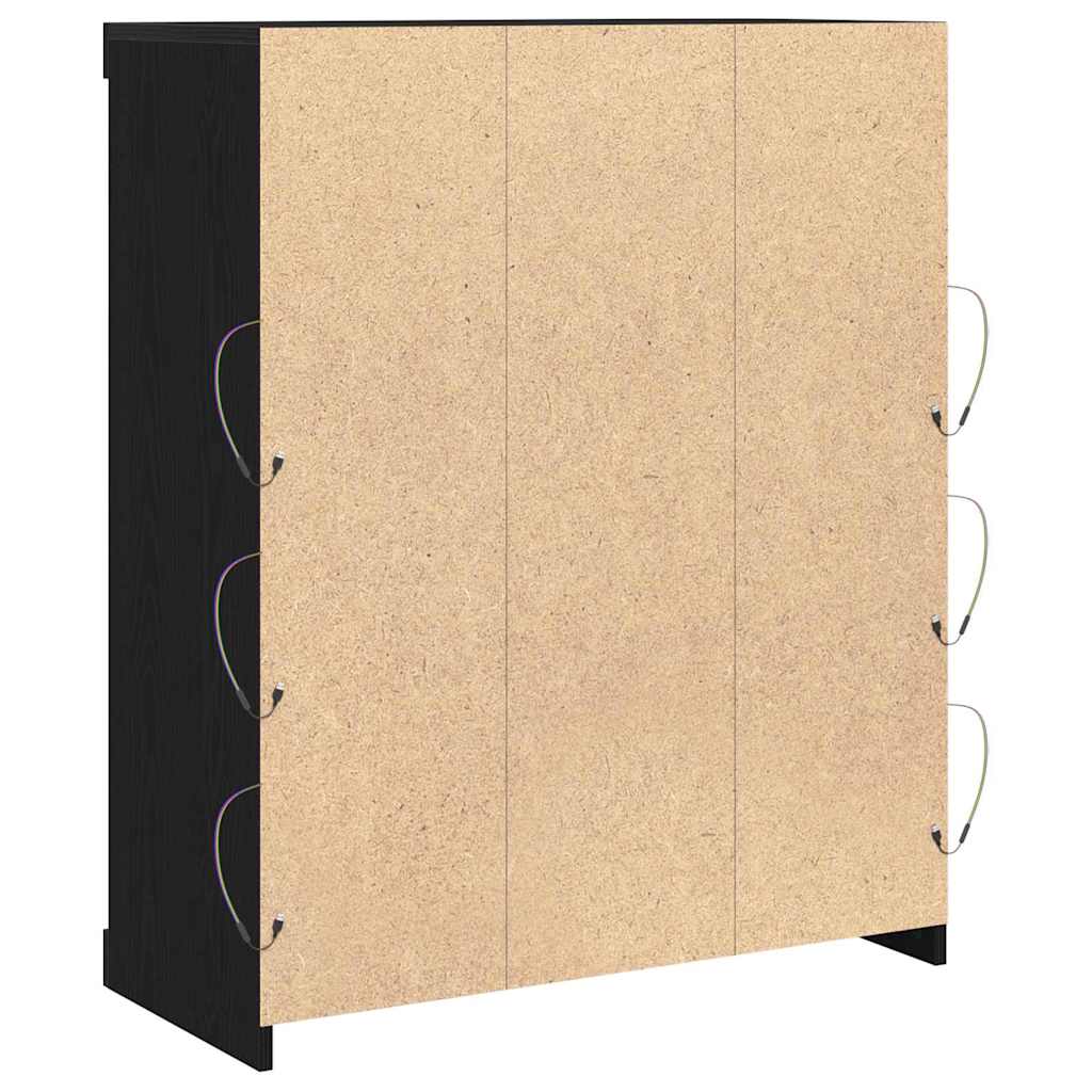 LED-Sideboard Schwarze Eiche 81 x 37 x 100 cm Holzwerkstoff