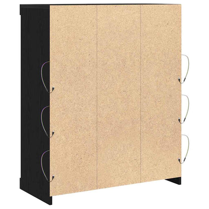 LED-Sideboard Schwarze Eiche 81 x 37 x 100 cm Holzwerkstoff