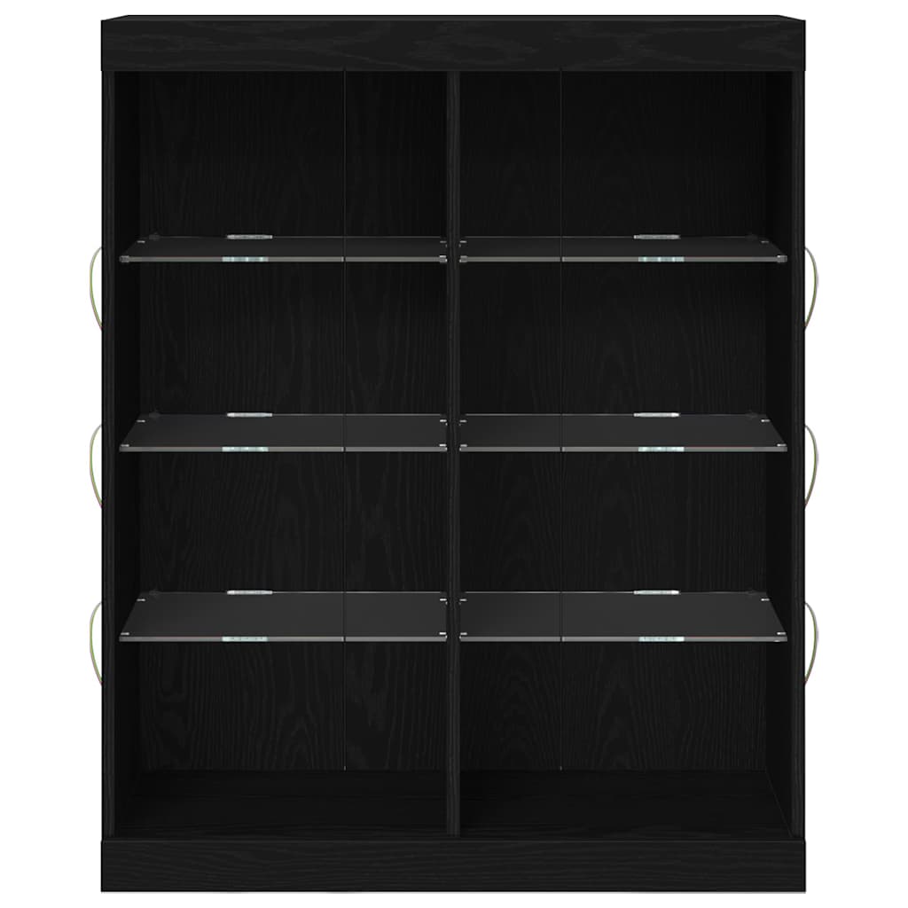LED-Sideboard Schwarze Eiche 81 x 37 x 100 cm Holzwerkstoff