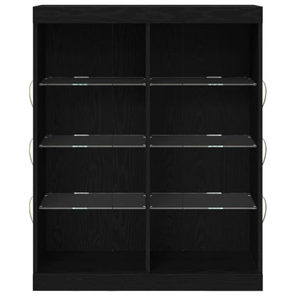 LED-Sideboard Schwarze Eiche 81 x 37 x 100 cm Holzwerkstoff