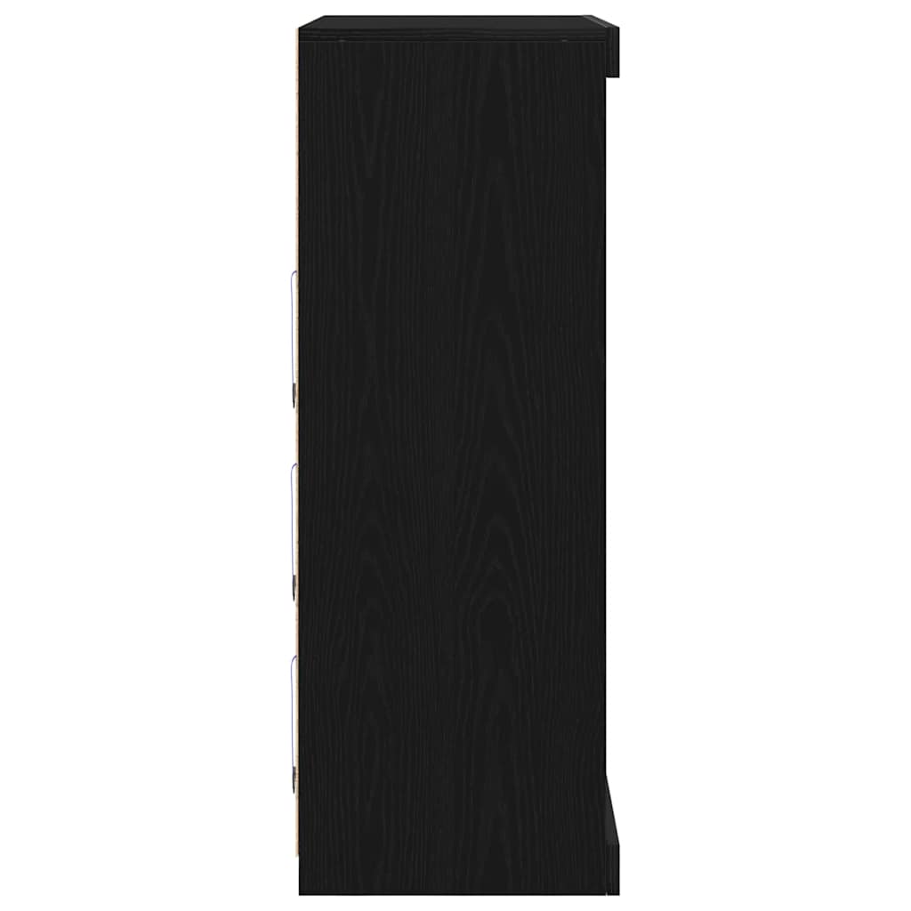LED-Sideboard Schwarze Eiche 81 x 37 x 100 cm Holzwerkstoff