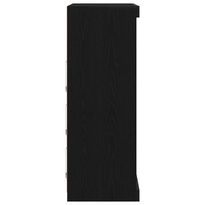 LED-Sideboard Schwarze Eiche 81 x 37 x 100 cm Holzwerkstoff