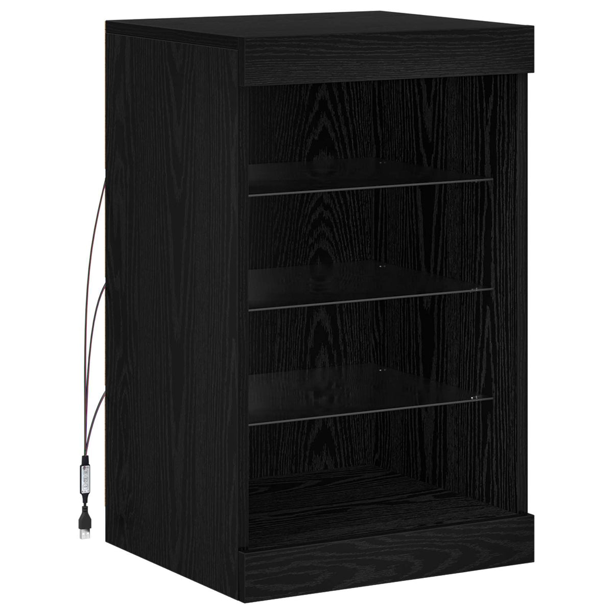 LED-Sideboard Schwarz Eichen-Optik 41 x 37 x 67 cm