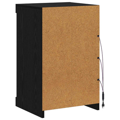 LED-Sideboard Schwarz Eichen-Optik 41 x 37 x 67 cm