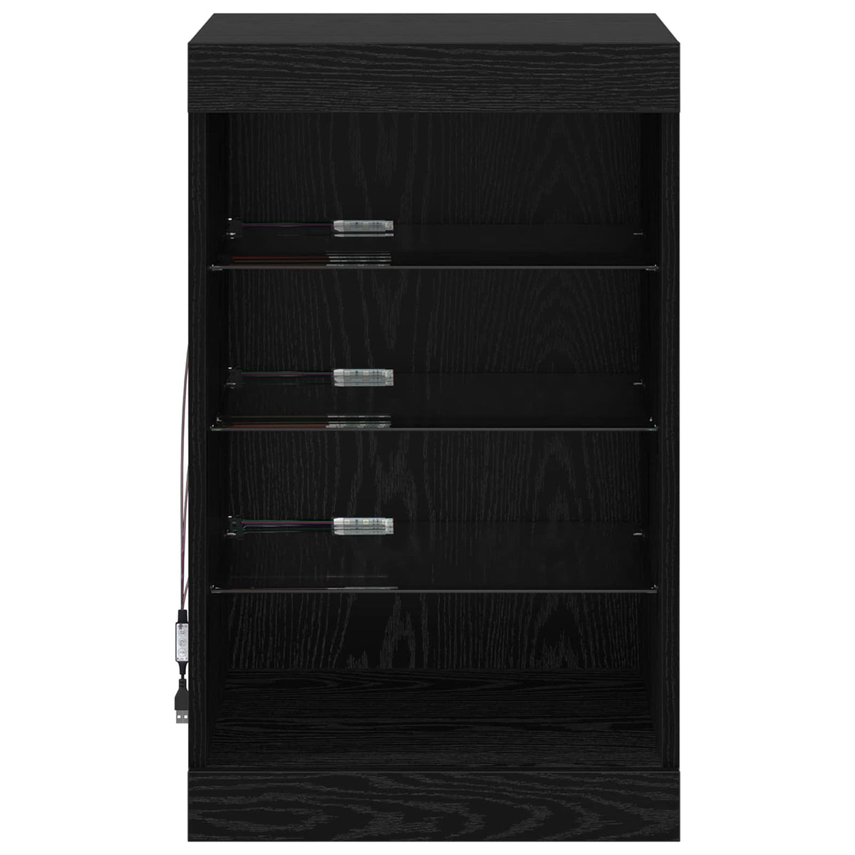 LED-Sideboard Schwarz Eichen-Optik 41 x 37 x 67 cm
