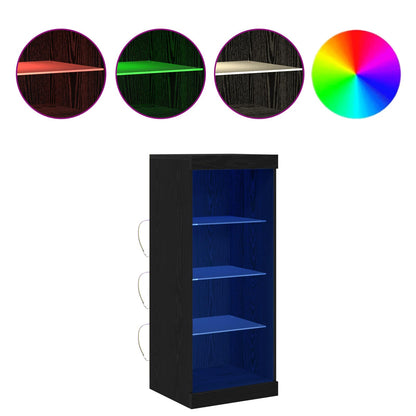 LED-Sideboard Schwarz Eichen-Optik 41 x 37 x 100 cm
