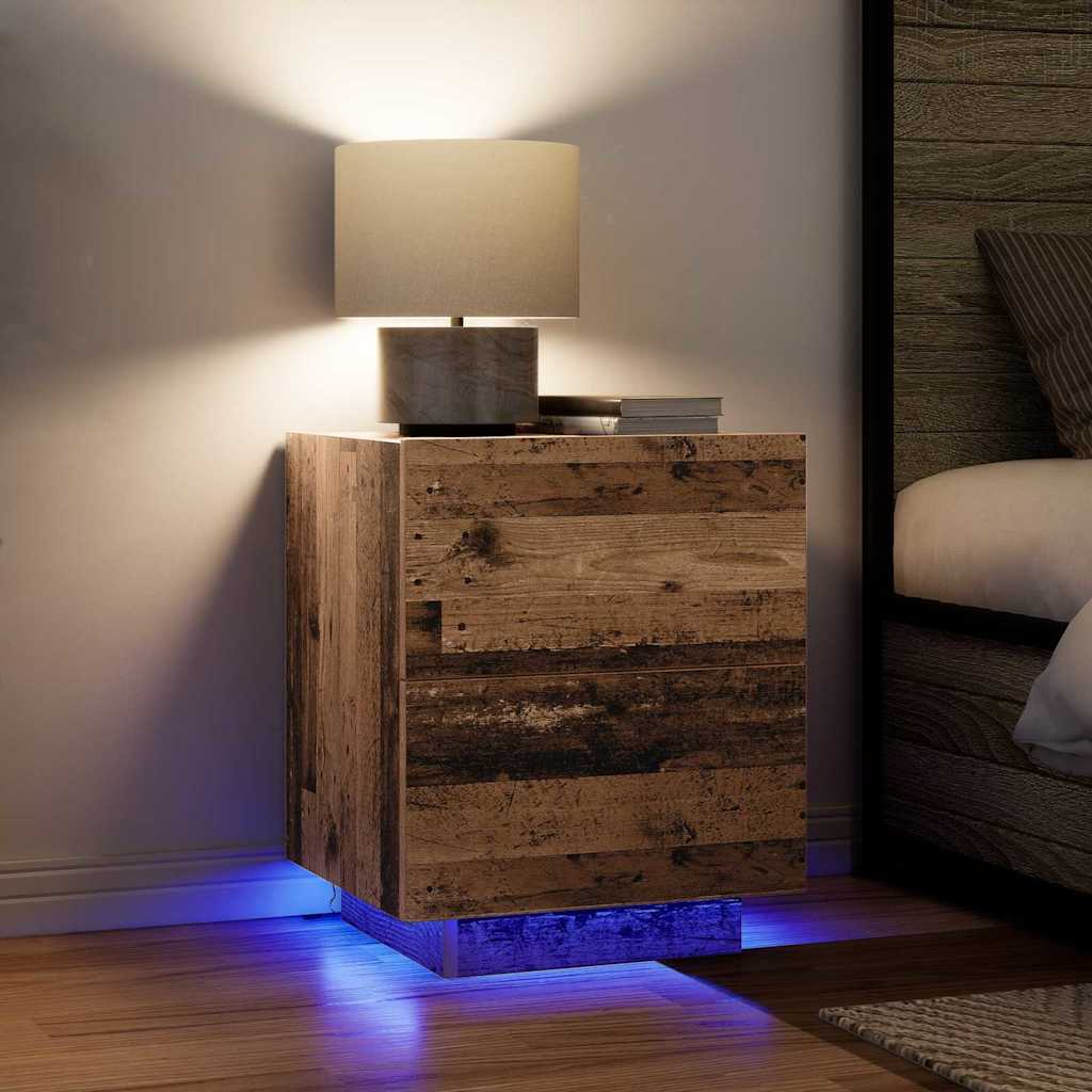 Nachttisch mit Schubladen Altholz 45 x 40 x 55 cm Holzwerkstoff