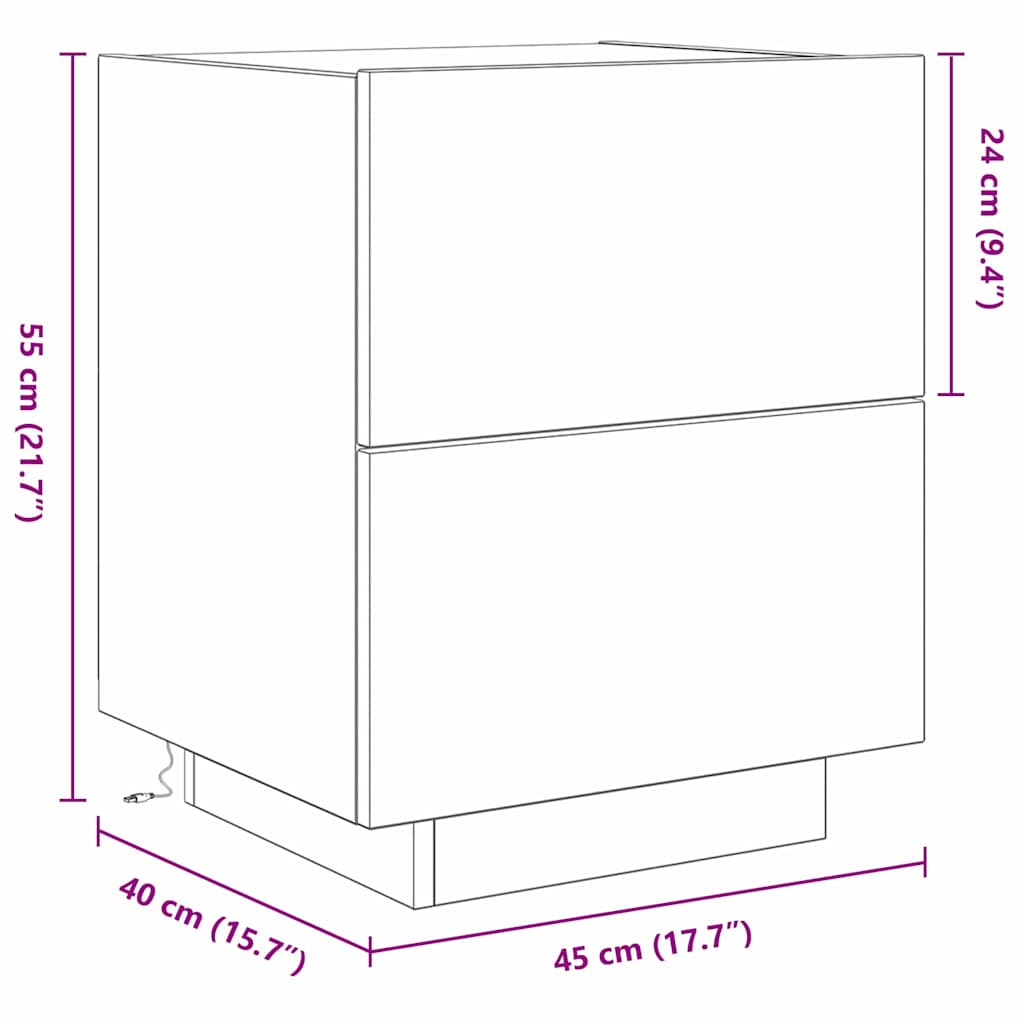 Nachttisch 2 Stk. Altholz 45 x 40 x 55 cm Holzwerkstoff