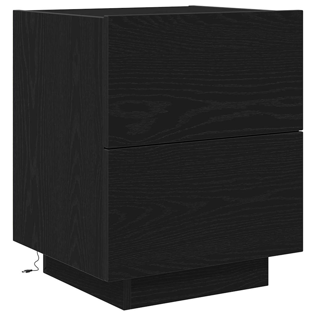 Nachttisch mit Schubladen Schwarze Eiche