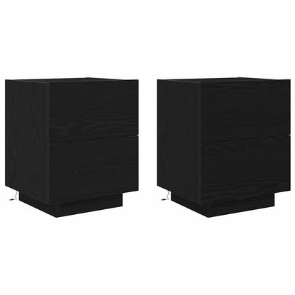 Nachttisch 2 Stk. Schwarz Eichen-Optik 45 x 40 x 55 cm