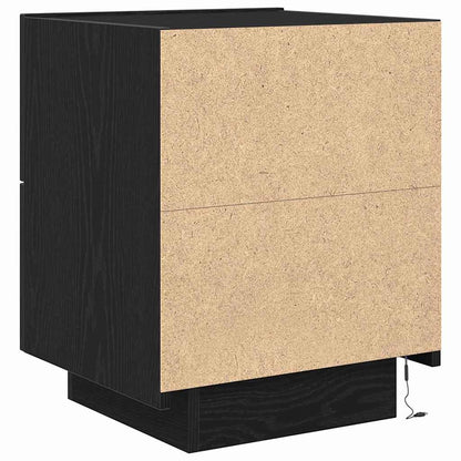 Nachttisch 2 Stk. Schwarz Eichen-Optik 45 x 40 x 55 cm