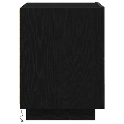Nachttisch 2 Stk. Schwarz Eichen-Optik 45 x 40 x 55 cm