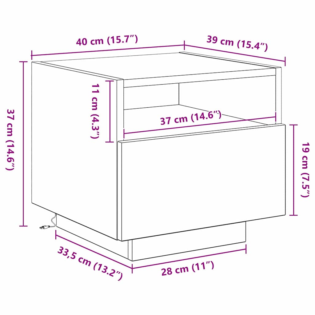 Nachttisch 2 stk. Altholz 40 x 39 x 37 cm Holzwerkstoff