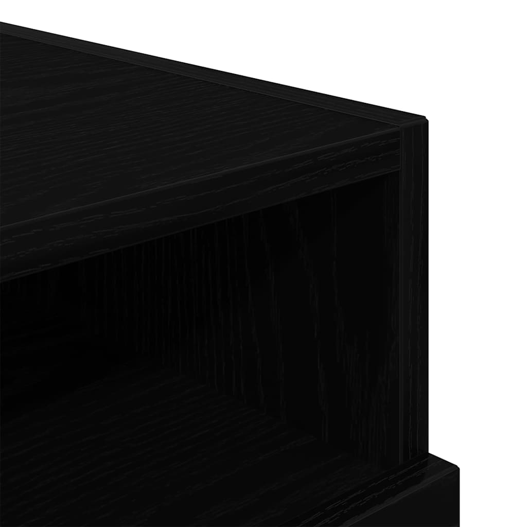 Nachttisch 2 stk. Schwarz Eichen-Optik 40 x 39 x 37 cm