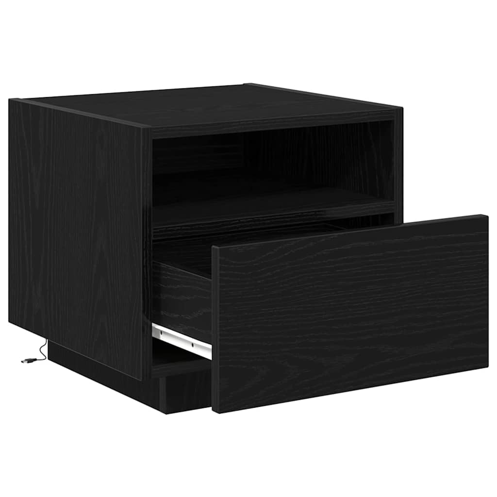 Nachttisch 2 pcs Schwarze Eiche 40 x 39 x 37 cm Holzwerkstoff