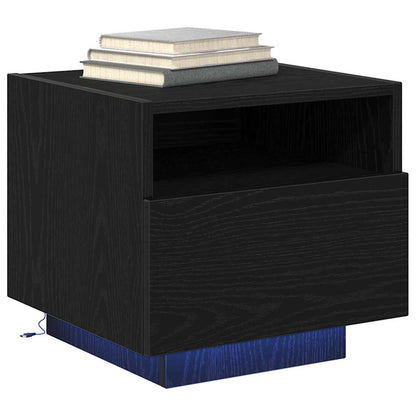 Nachttisch 2 stk. Schwarz Eichen-Optik 40 x 39 x 37 cm